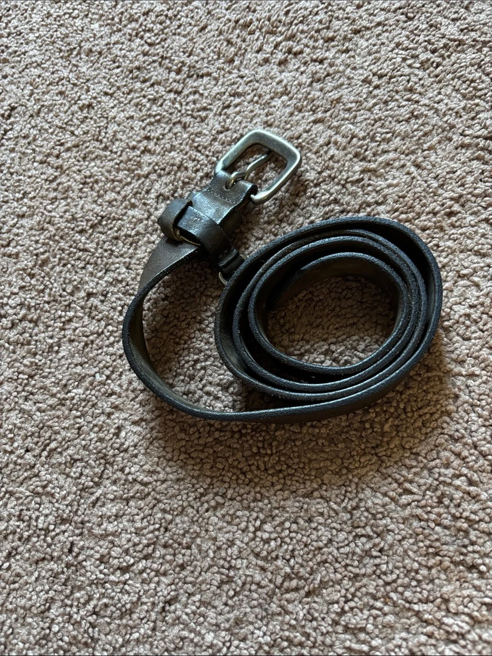 #315 Women's Black Leather Belt with Silver Buckle